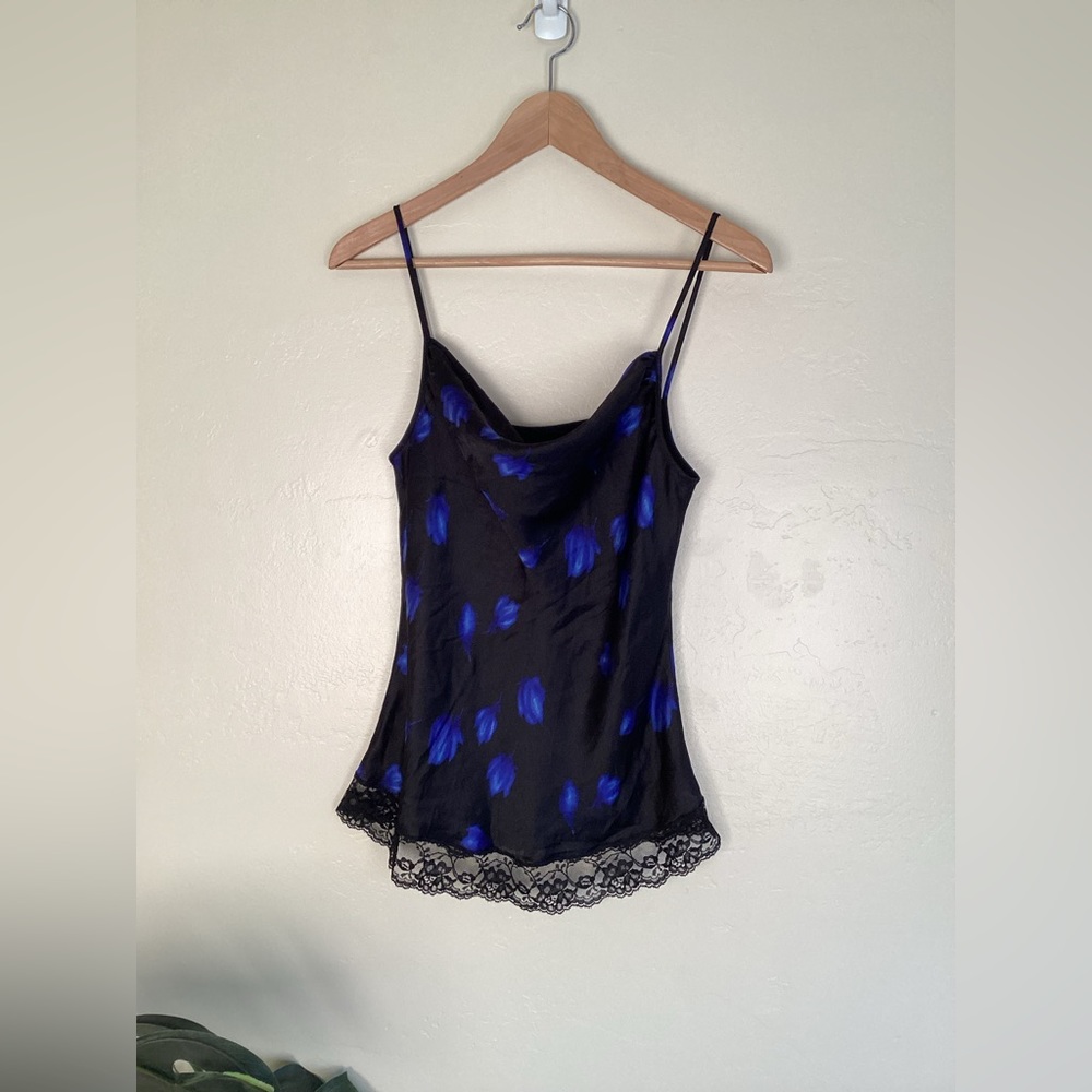 Vintage Y2K Ann Taylor 100% Silk Cowl Neck Tank Size Small
